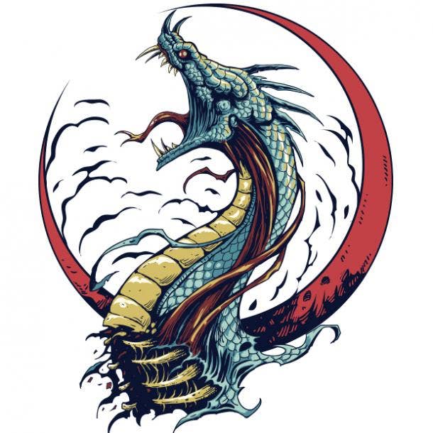 Rising dragon tattoo