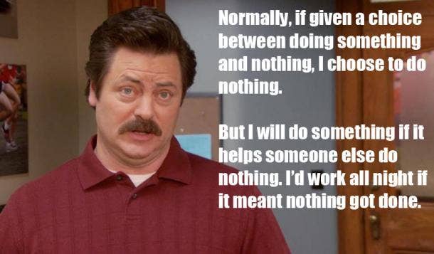 ron swanson do nothing quote