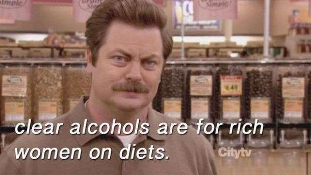 ron swanson clear alcohols 