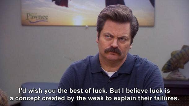 ron swanson luck quote