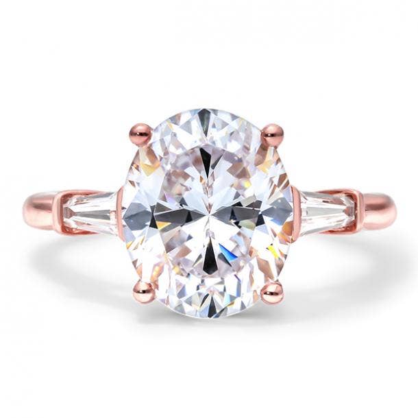 james allen 14K Rose Gold Tapered Baguette Diamond Engagement Ring