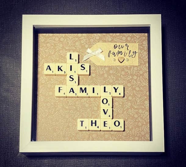 Scrabble Art personalized shadow box