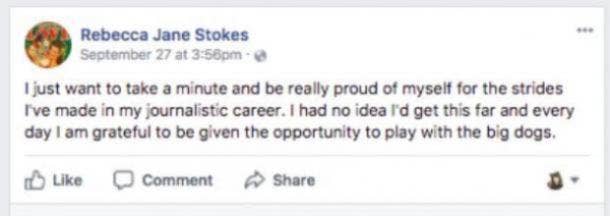 Rebecca Jane Stokes' self-empowering Facebook post
