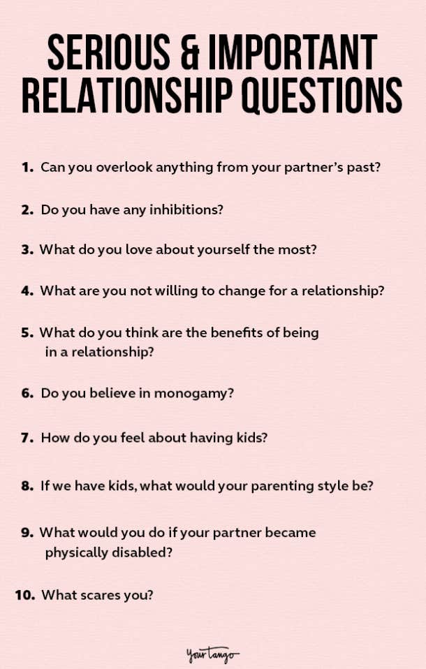 Serious and Important Relationship Questions