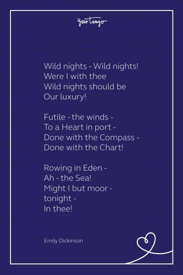 Sexy poem wild nights by emily dickinson