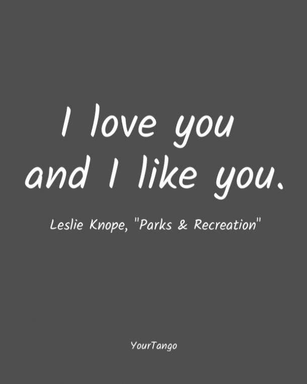 Parks & Recreation short love quote