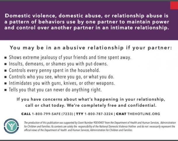 the hotline contact information signs of abusive relationship