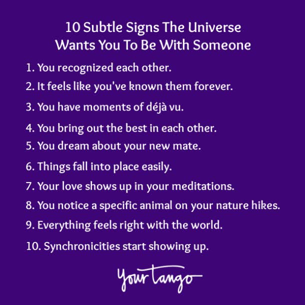 10 Subtle Signs The Universe Wants You To Be With Someone Ronnie Ann Ryan - 96