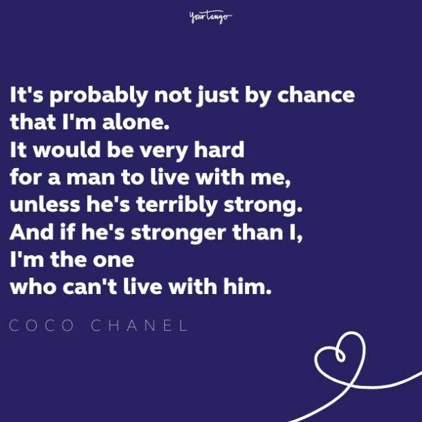 coco chanel quote about being single