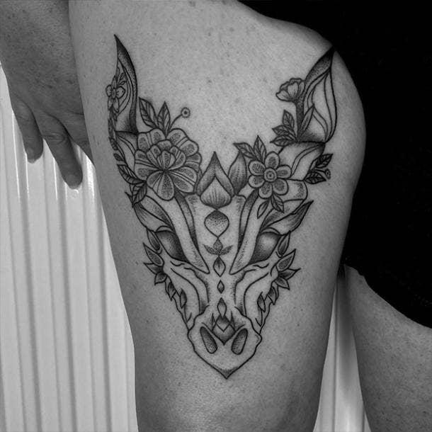 Premium Vector | Tattoo art thai dragon flower hand drawing and sketch  black and white