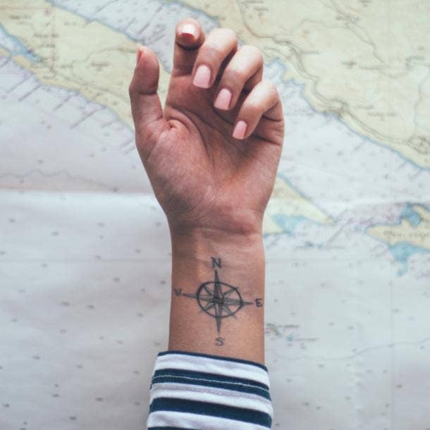 small tattoos with big meanings compass