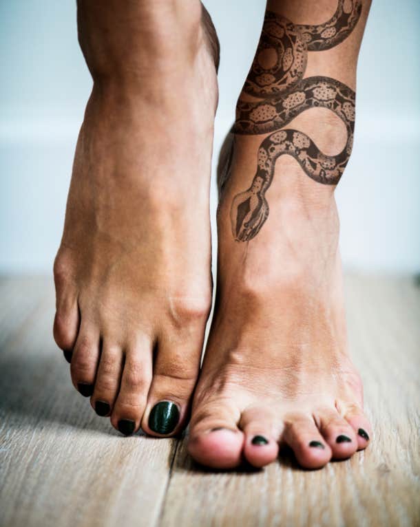 snake ankle tattoo idea