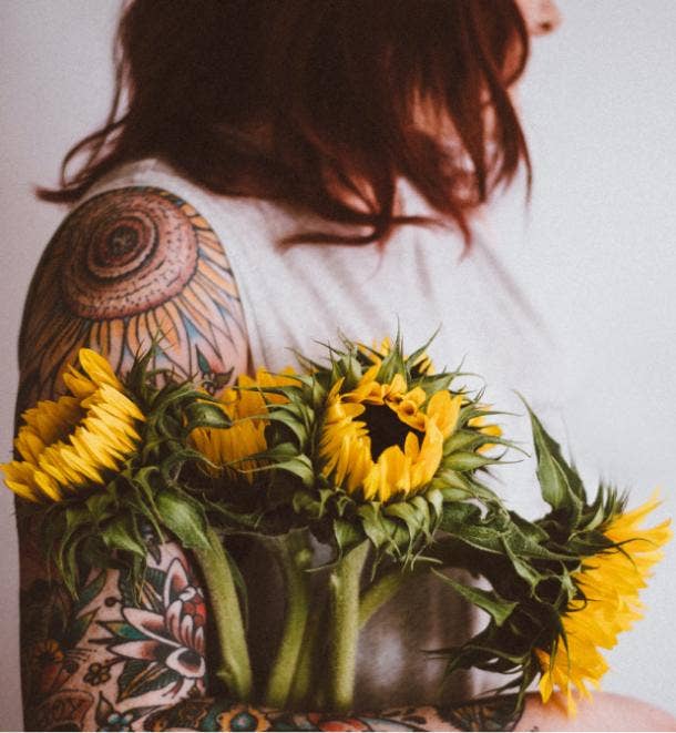 sunflower tattoo idea for women