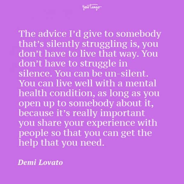 Demi Lovato mental health quote