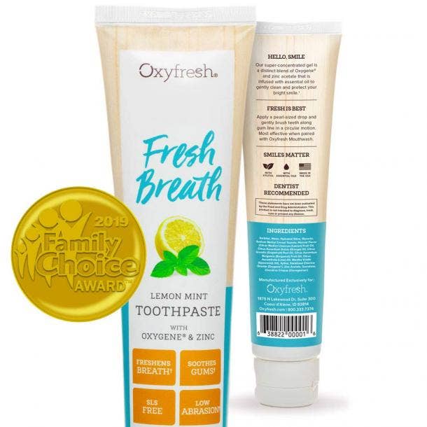 toothpaste for bad breath Oxyfresh Maximum Fresh Breath Lemon Mint Toothpaste 