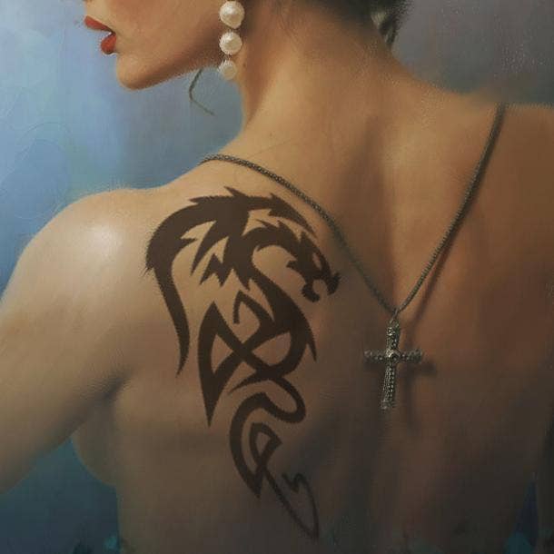 tribal dragon tattoo