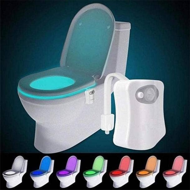 The Original Toilet Bowl Night Light Gadget Funny Led Motion Sensor  Presents For Seat Novelty Bathroom Accessory Gift Cool Fun 