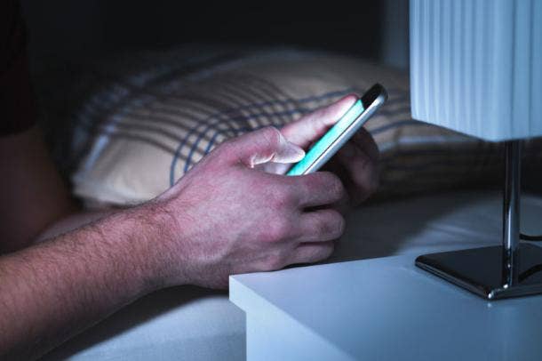 lonely guy texting exams