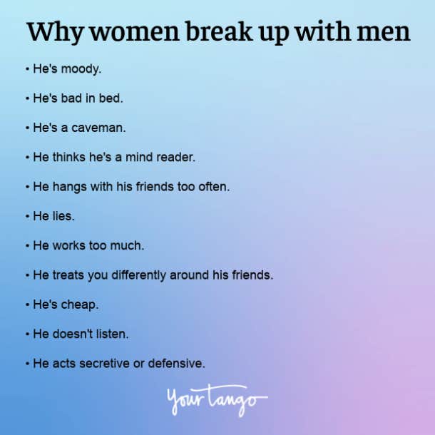The 11 Real Reasons Women Break Up With Men - 8