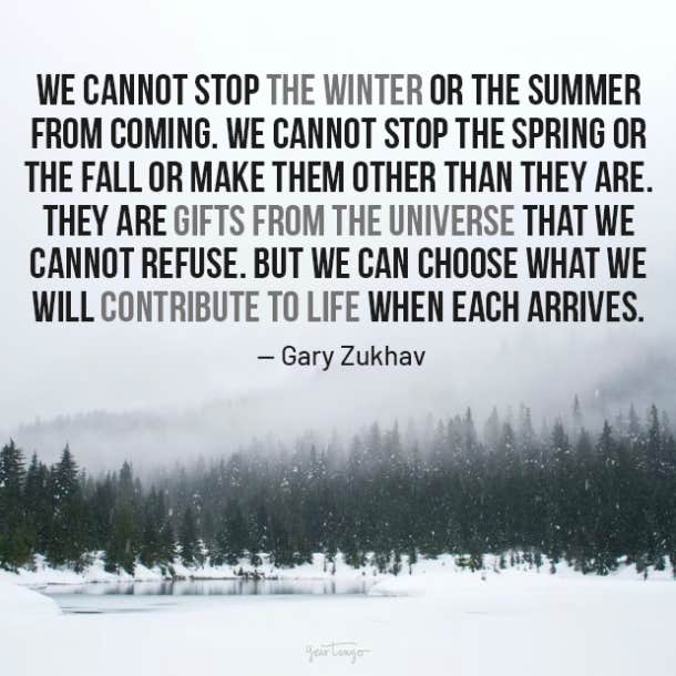 Gary Zukhav quotes about winter