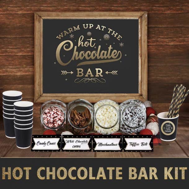winter wedding ideas hot chocolate bar