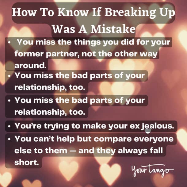 how to know if breaking up was a mistake