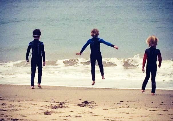 Young girls at beach