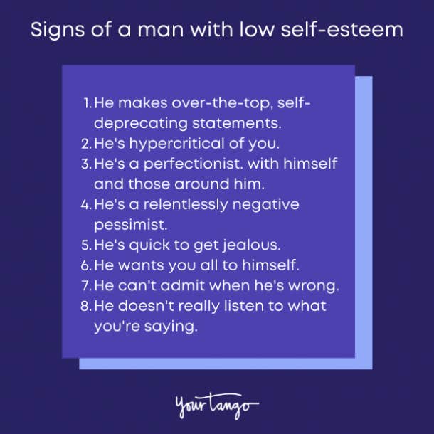 signs a man has low self-esteem