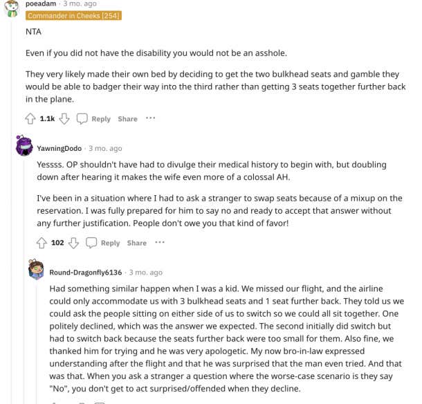 woman refuses to give up seat on plane reddit thread
