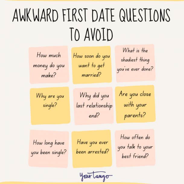 Awkward first date questions to avoid