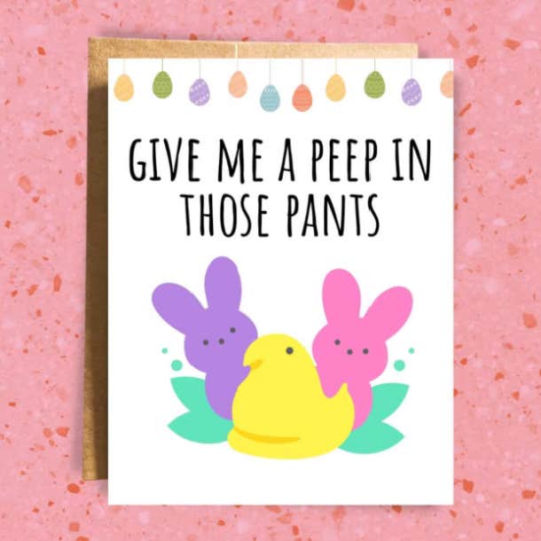 cheeky card for naughty easter basket