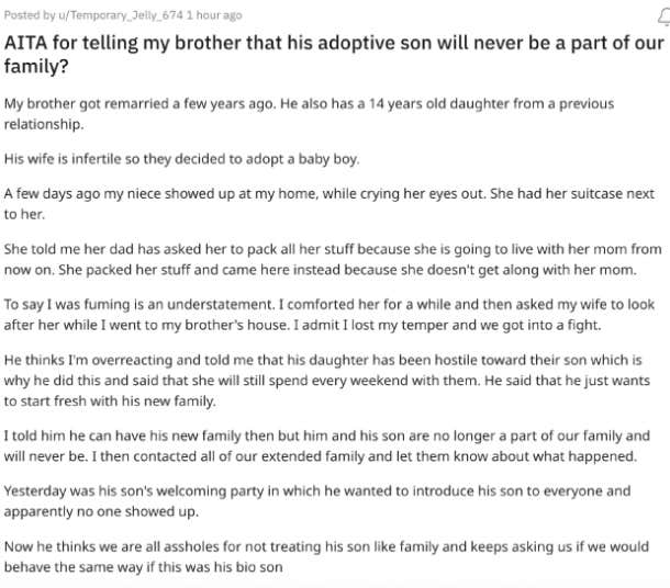 dad kicks out teen daughter after she acts hostile toward adopted brother