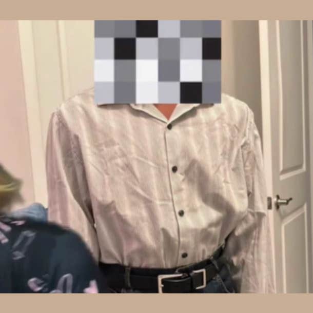 dad upset with son's mom over how she dressed him for school