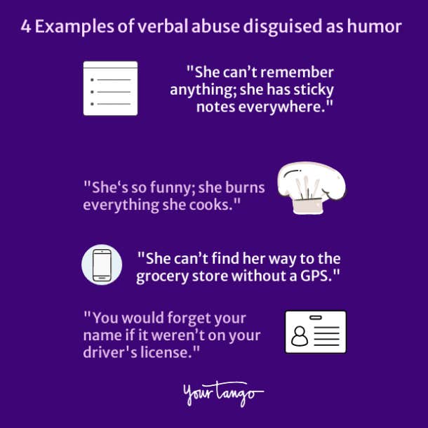examples of verbal abuse disguised as humor
