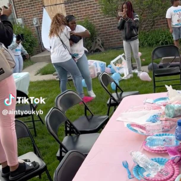 expectant mother destroys gender reveal party after finding out she's having a girl