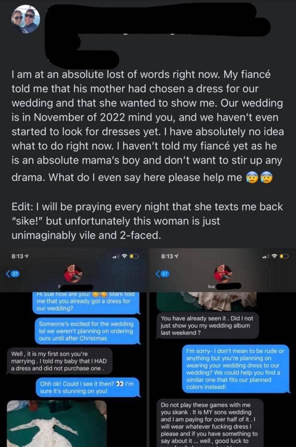 Bride Shares Texts From Mother In Law About Wearing Her Old Wedding Dress To Her Wedding - 67