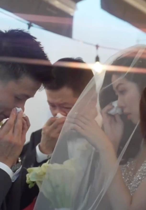 father delivers speech to daughter and her husband on her wedding day