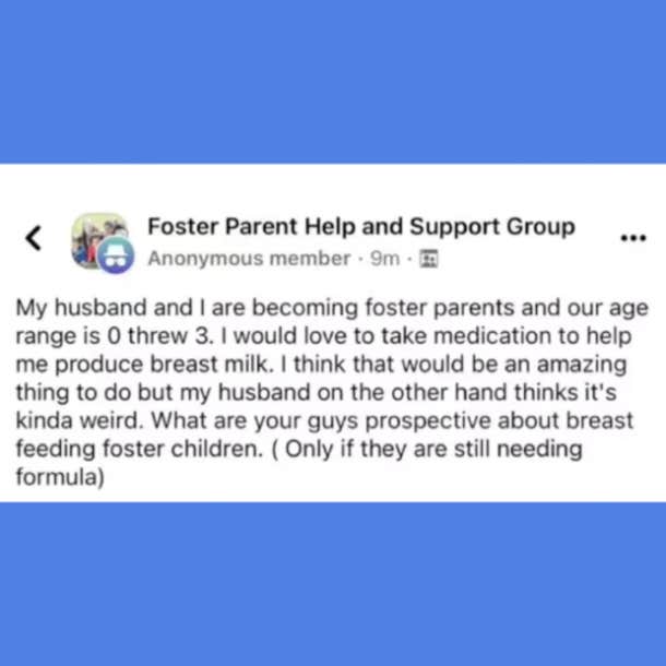 foster mom asks for advice on breastfeeding foster baby