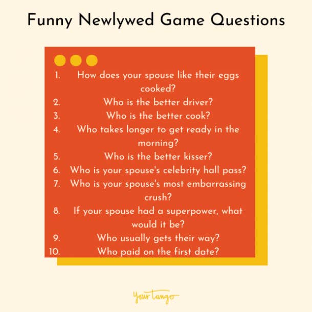 Funny newlywed game questions