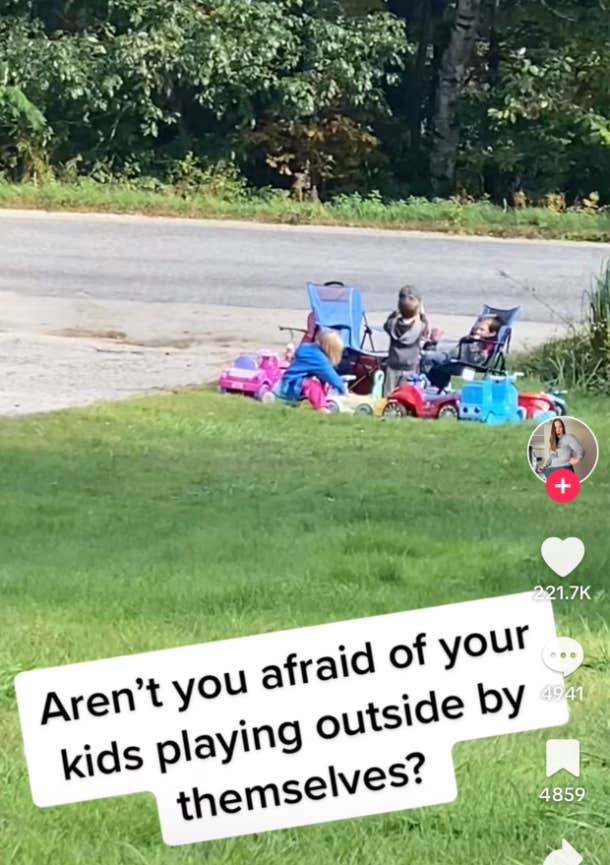 kids playing on side of the road