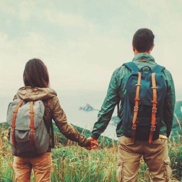 guy and girl on a hike