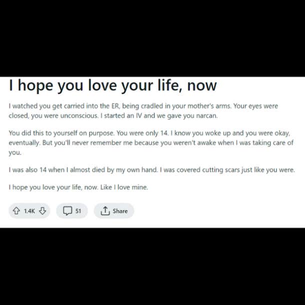 hospital worker writes letter to suicidal teen