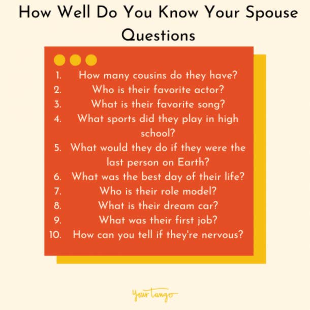 How well do you know your spouse newlywed game questions