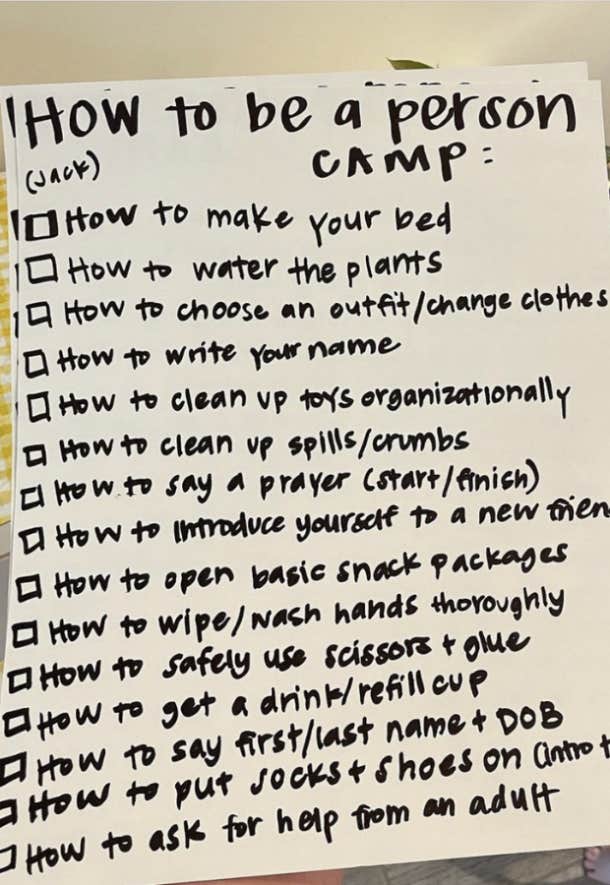 how to be a person camp