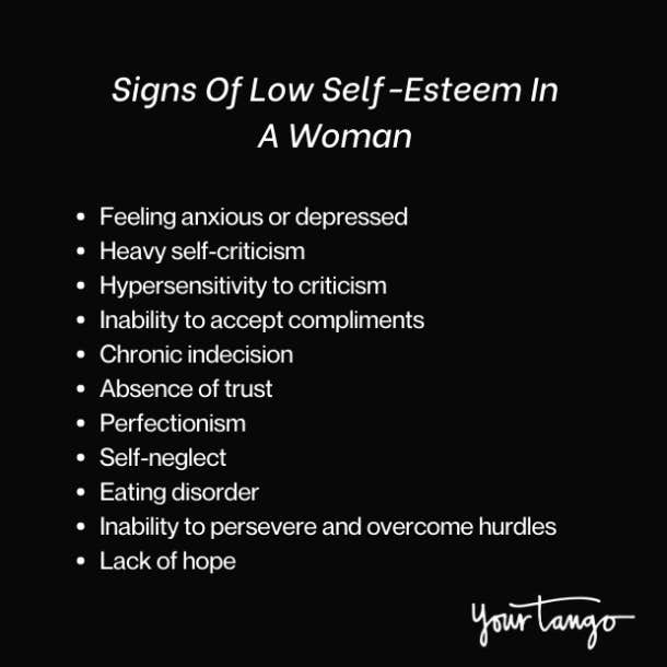 Signs of low self-esteem in women
