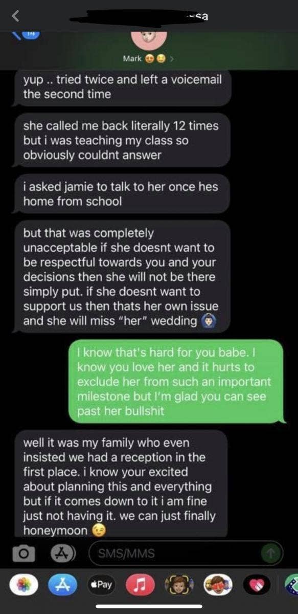 Bride Shares Texts From Mother In Law About Wearing Her Old Wedding Dress To Her Wedding - 9