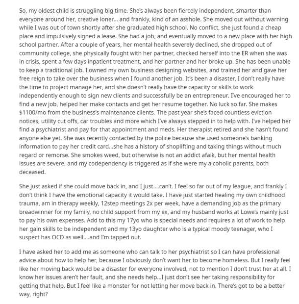 i don't want my adult child 22 to move back in reddit post