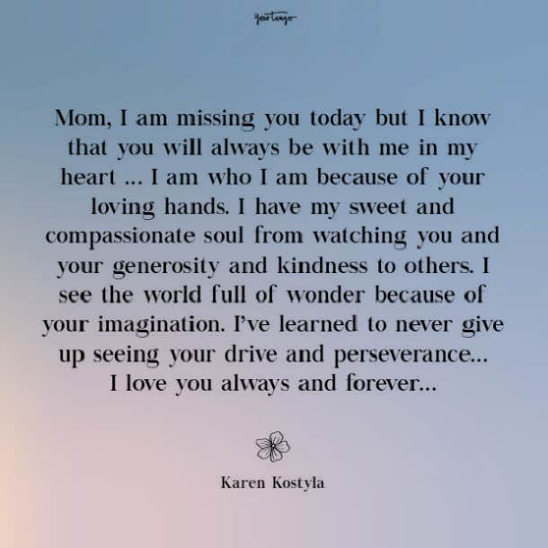 Karen Kostyla missing mom quote