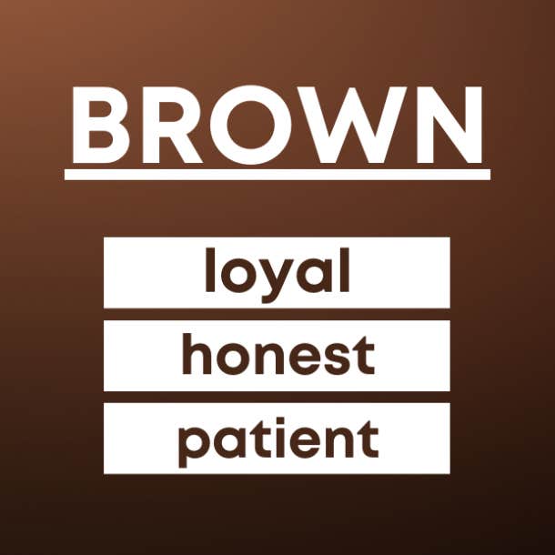 what your favorite color says about you brown