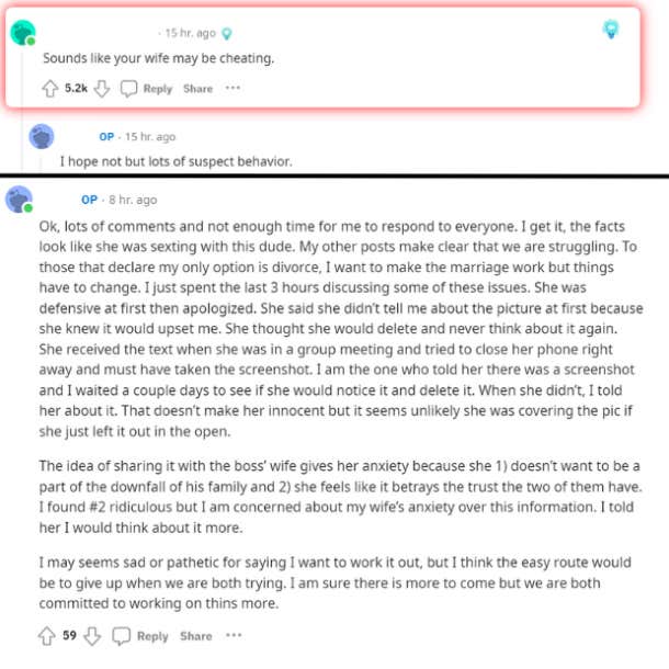 Woman's Former Boss Sends Her Explicit Photos While They're Both Married